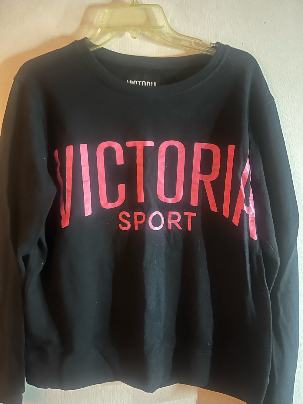Victoria's Secret Black Sweatshirt with Pink Victoria Sport Logo